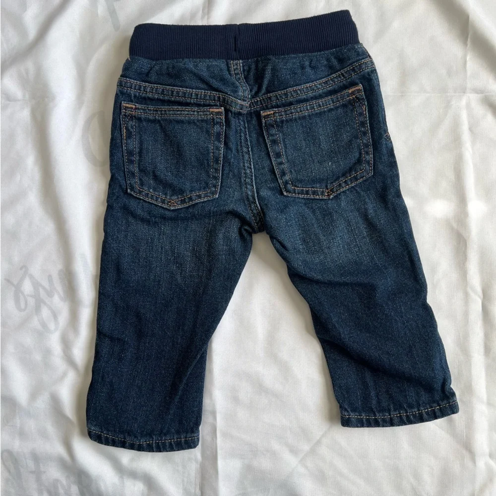 Baby Gap Denim Jeans with Navy Tie Waistband Size 12-18 Months